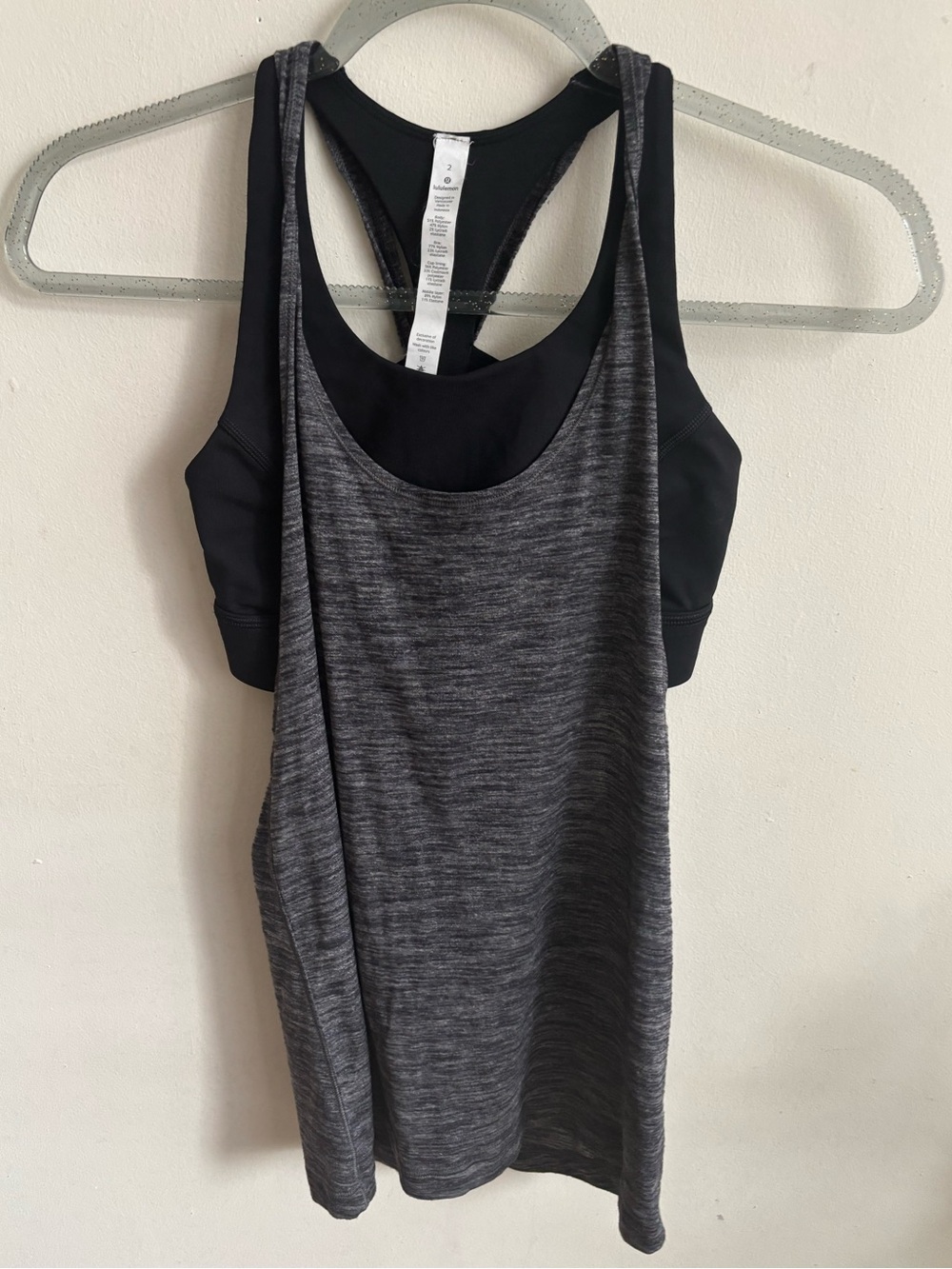 Lululemon Athletica Gray Women’s Twist And Toil Heathered Bra Tank Size 2
